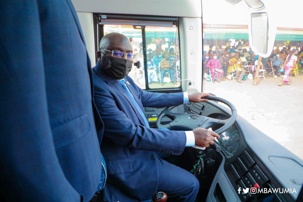 VEEP Bawumia presents 100 buses, 50 pickups