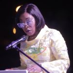 Mrs Shirley Ayorkor Botchway, Minister of Foreign Affairs and Reional Integrationg speaking at the ceremony