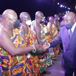 27. President Akufo-Addo exchnaging pleasantries with Nene Sakitey (left), President of the Eastern Regional House of Chiefs