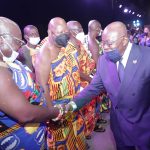 29 President Akufo-Addo exchnaging pleasantries with Nene Sakitey (left), President of the Eastern Regional House of Chiefs