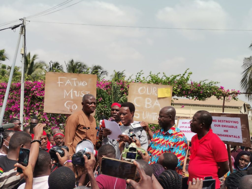 Tex Styles Ghana at Tema protest against new MD