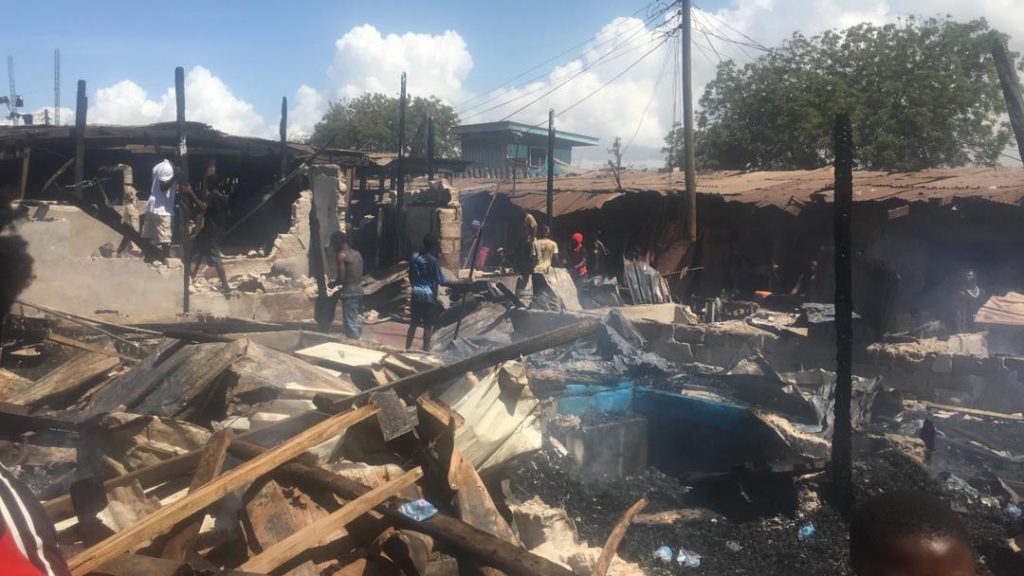 Investigations show sawdust fire razed down Tema Timber Market