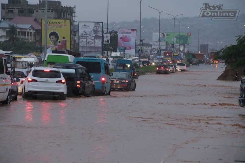 Parts of Accra flooded again following Saturday's downpour