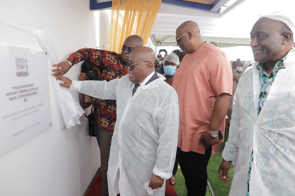 President Akufo-Addo supports opening of GHC 175 million Nestle Ghana facility