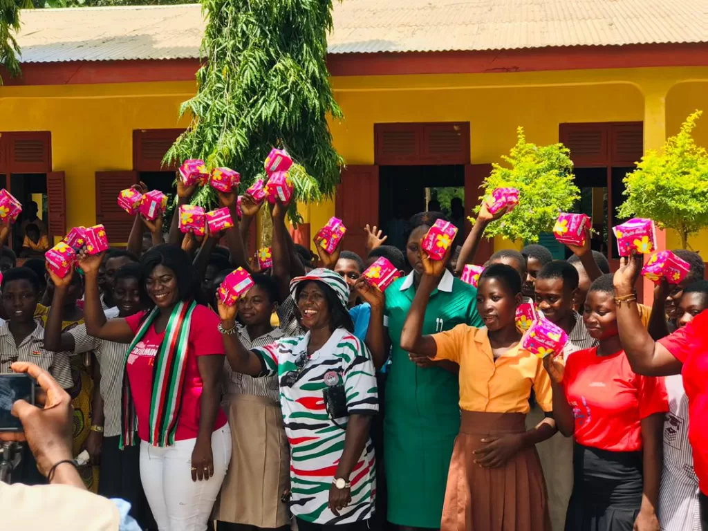 Ahafo NDC Women’s Wing advocates scrapping taxes on sanitary pads; distributes 3000 pads