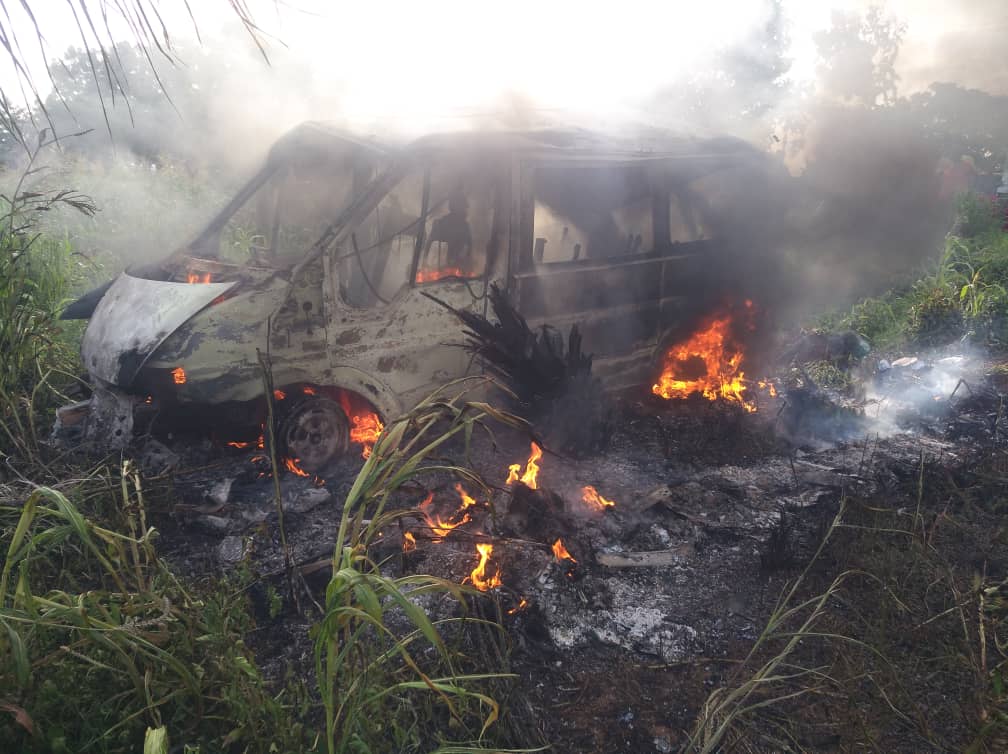 Commercial vehicle burn to ashes in collision on Akatsi-Dzodze Highway