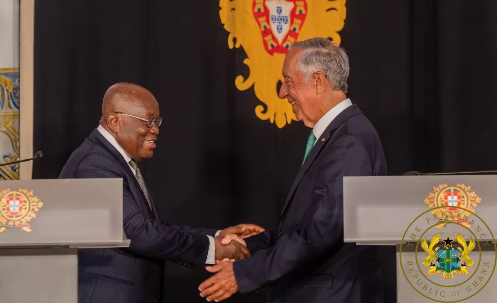 President Akufo-Addo and Portuguese counterpart Rebelo de Sousa hold talks in Portugal