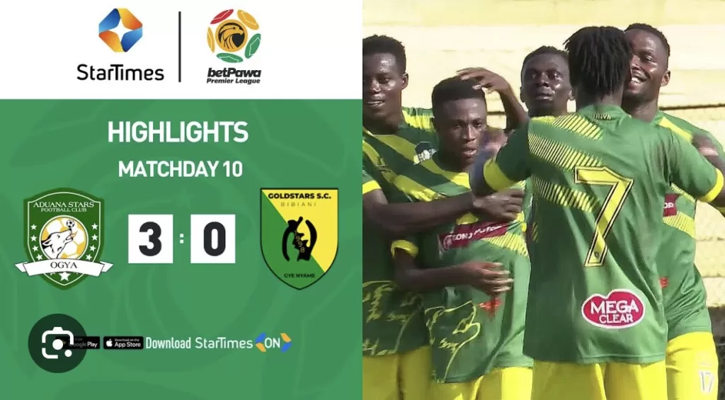 Aduana Stars clinch commanding 3-0 win against Bibiani Gold Stars