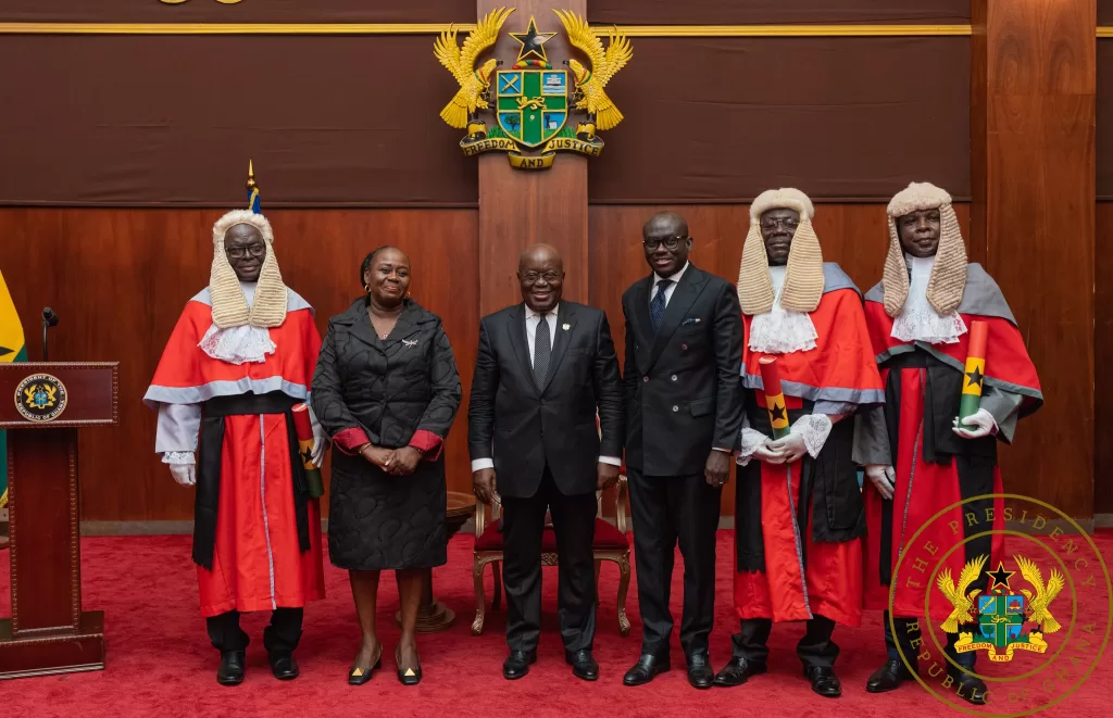 President Akufo-Addo swears in 3 new Supreme Court Justices; calls for high judicial excellence