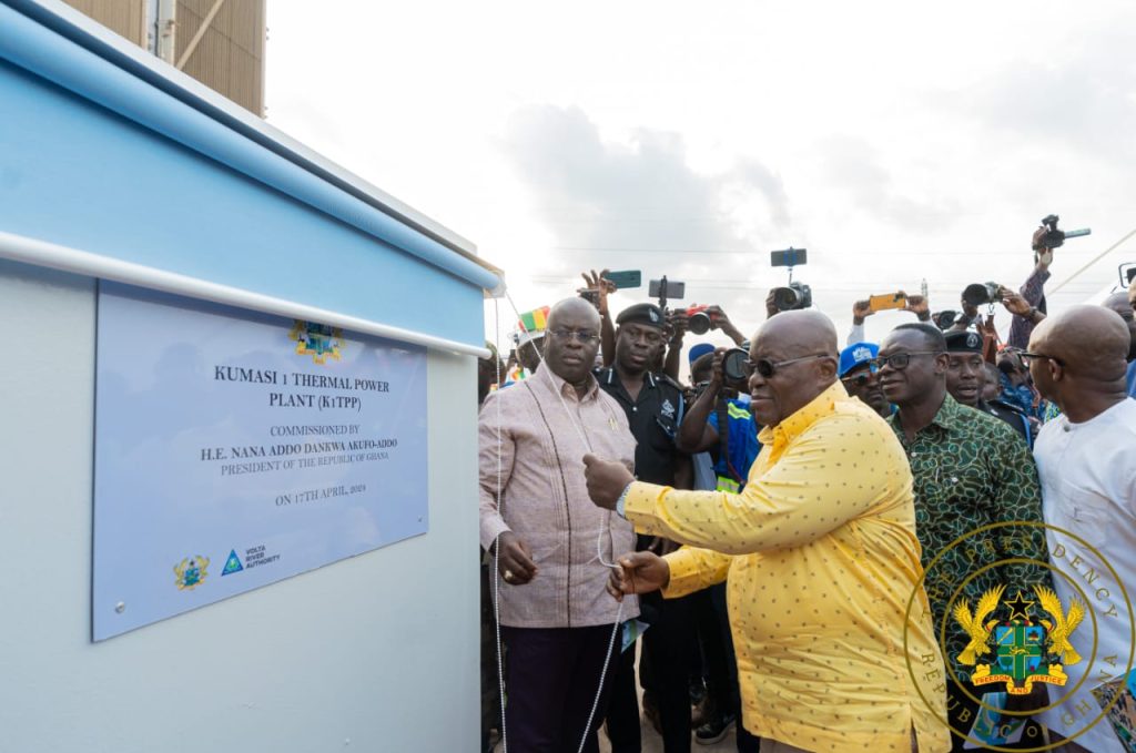 President Akufo-Addo commissions Kumasi 1 Thermal Power Plant