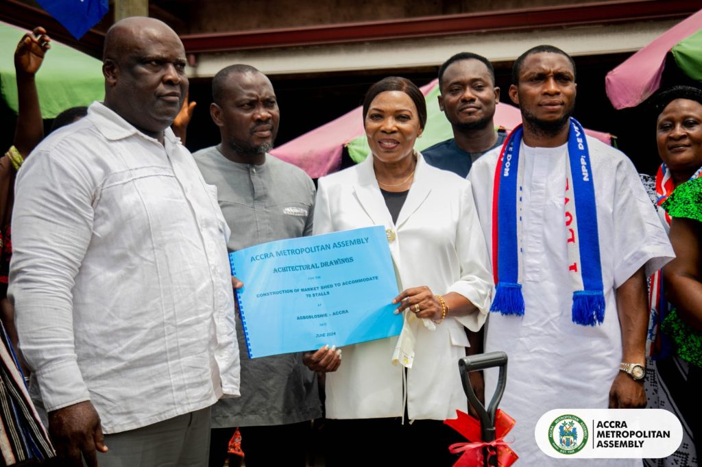 Mayor of Accra Breaks Ground for Construction of New Sheds for Plantain Sellers at Agbogbloshie