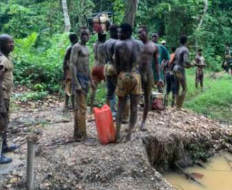 Forestry Commission apprehends 19 illegal miners at Bonsa River Forest Reserve