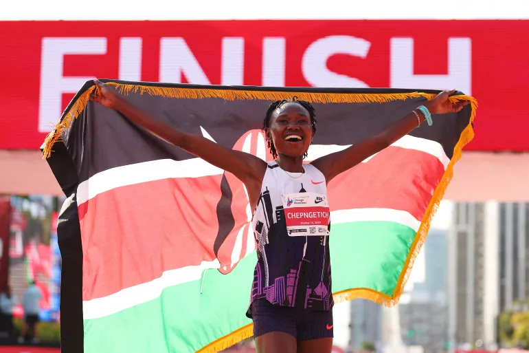 Kenya's Chepngetich breaks marathon world record