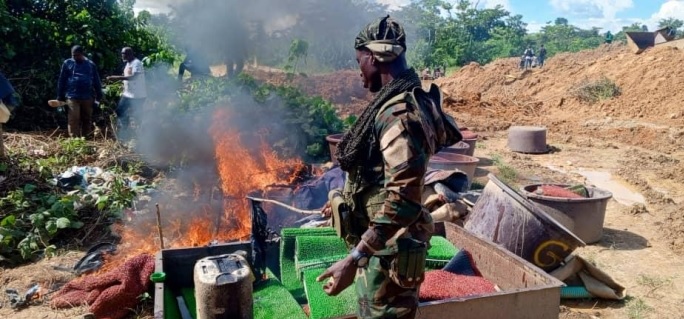 18 changfans, 10 water pumps destroyed in military operation against illegal mining