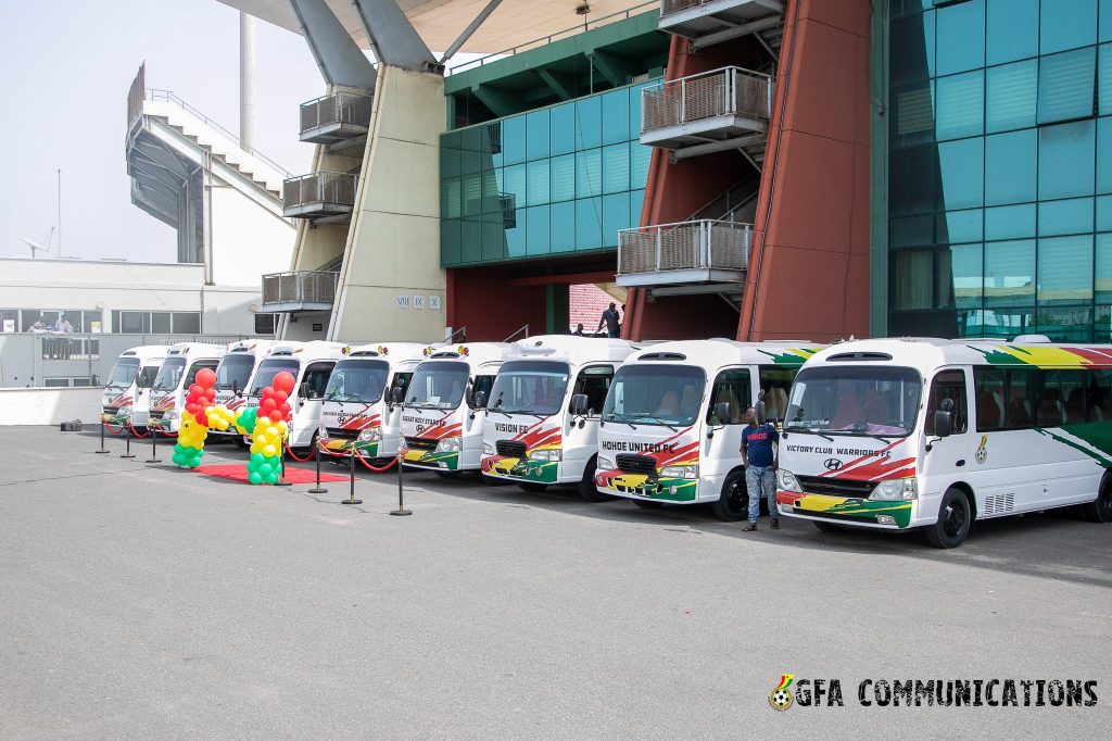 GFA gives buses to nine Division One League clubs