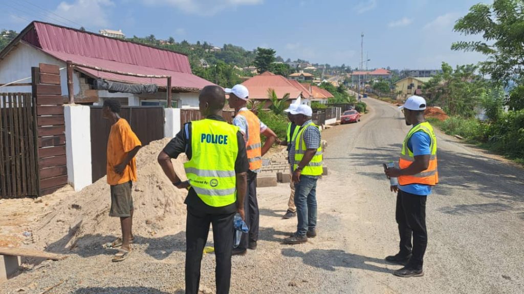 Inspection and sensitization of encroachers within the Wiawso Municipality