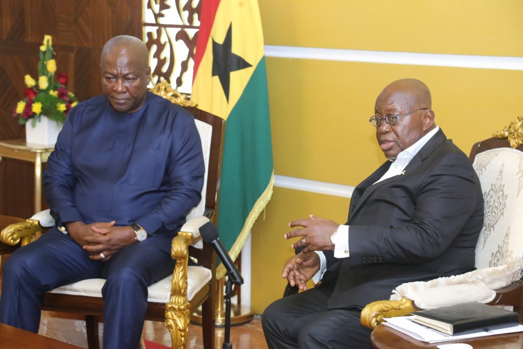 Akufo-Addo pledges support for smooth transition to President-elect Mahama