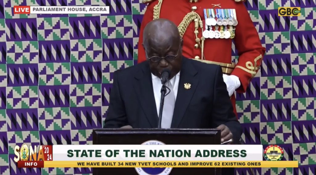 President Akufo-Addo reflects on galamsey fight in final State of the Nation Address